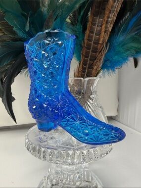 Vintage Fenton Cobalt Glass Boot